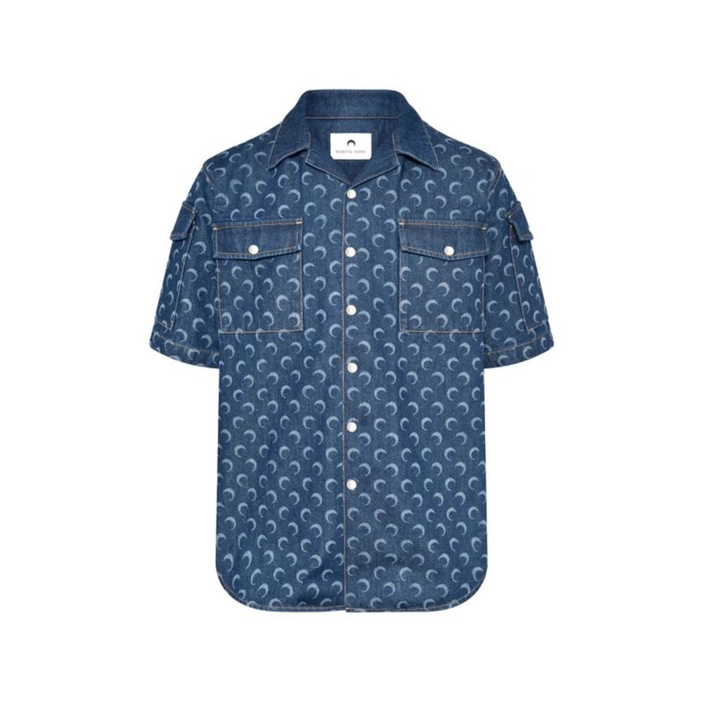 Marine Serre Blue Shirts Men